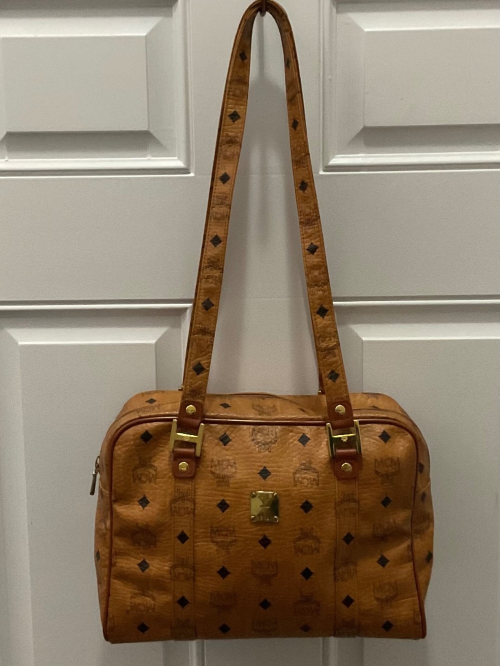 MCM Brown PVC Visetos Monogram Shoulder Bag 2681702.